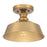 Savoy House 1-Light 10" Vintage Industrial Ceiling Light, Brass