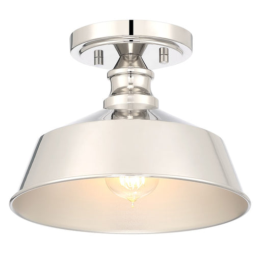 Savoy House 1-Light 10" Ceiling Light, Polished Nickel Industrial - M60068PN