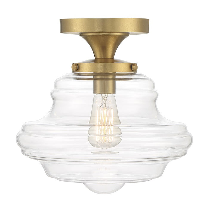 Meridian Vintage 1 Light Semi Flush Mount, Clear