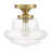 Savoy House 1-Light 12" Schoolhouse Ceiling Light, Natural Brass