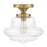 Meridian Vintage 1 Light Semi Flush Mount, Clear