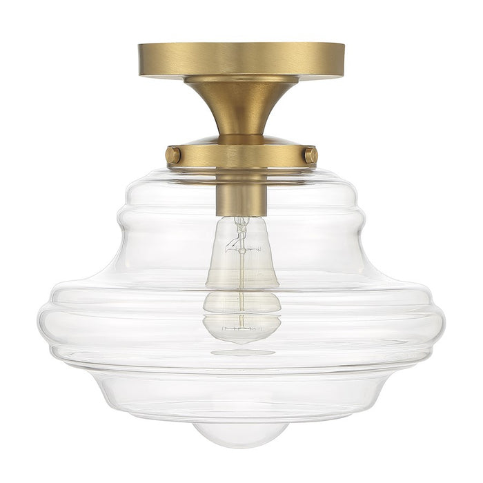 Meridian Vintage 1 Light Semi Flush Mount, Clear