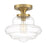 Savoy House 1-Light 12" Schoolhouse Ceiling Light, Natural Brass