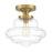 Meridian Vintage 1 Light Semi Flush Mount, Clear