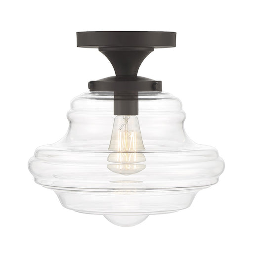Meridian Vintage 1 Light Semi Flush Mount, Clear