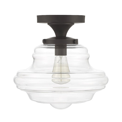Meridian Vintage 1 Light Semi Flush Mount, Clear