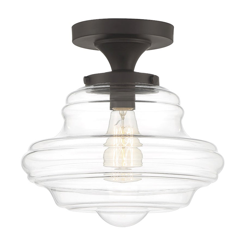 Savoy House 1-Light 12" Ceiling Light, Oil Rubbed Bronze/Curved