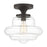Meridian Vintage 1 Light Semi Flush Mount, Clear