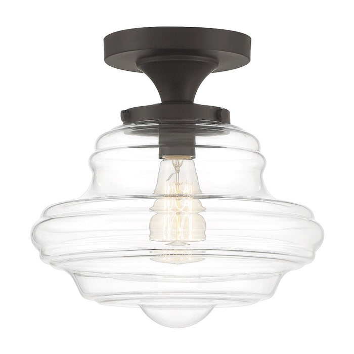 Meridian Vintage 1 Light Semi Flush Mount, Clear