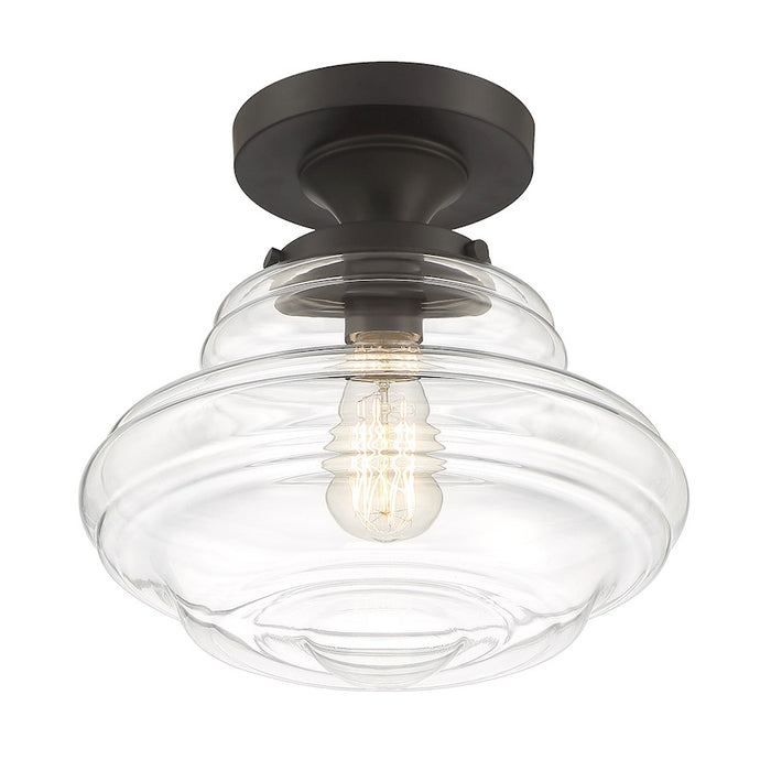 Meridian Vintage 1 Light Semi Flush Mount, Clear