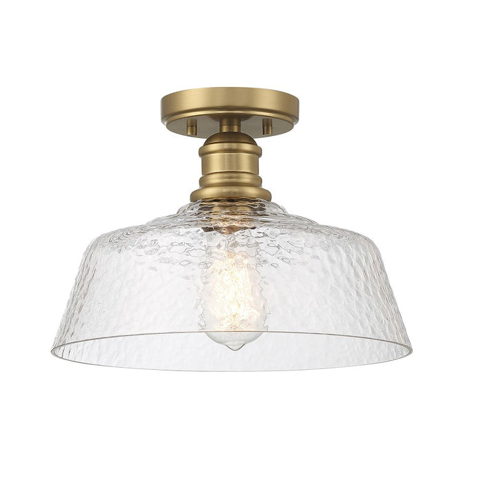 Savoy House 1-Light 13" Ceiling Light, Natural Brass