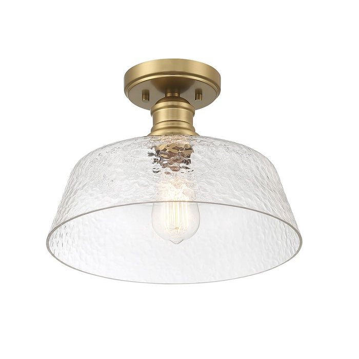 Savoy House 1-Light 13" Ceiling Light, Natural Brass