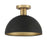 Savoy House 1-Light 12" Ceiling Light, Matte Black/Natural Brass