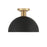 Savoy House 1-Light 12" Ceiling Light, Matte Black/Natural Brass