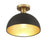 Savoy House 1-Light 12" Ceiling Light, Matte Black/Natural Brass