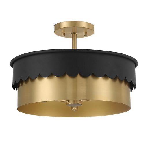 Savoy House 3-Light Ceiling Light, Matte Black/Natural Brass - M60072MBKNB