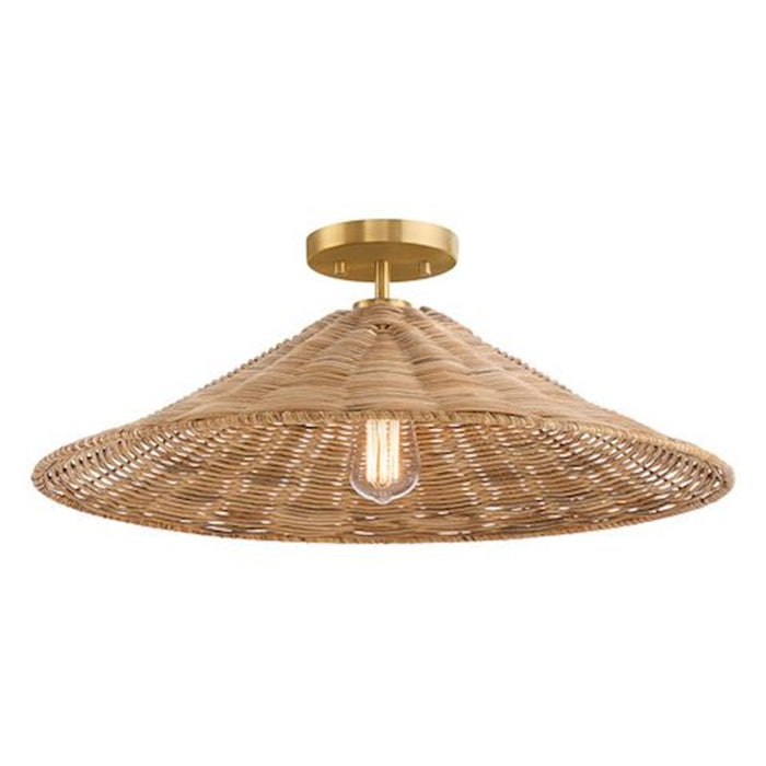 Savoy House 1-Light 22" Ceiling Light, Natural Brass