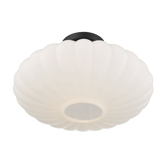 Savoy House Meridian 1Lt Ceiling Light, Black/White Strie