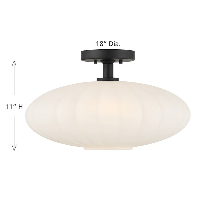 Savoy House Meridian 1Lt Ceiling Light, Black/White Strie