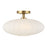 Savoy House Meridian 1Lt Ceiling Light, Natural Brass/White Strie - M60075NB