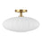 Savoy House Meridian 1Lt Ceiling Light, Natural Brass/White Strie