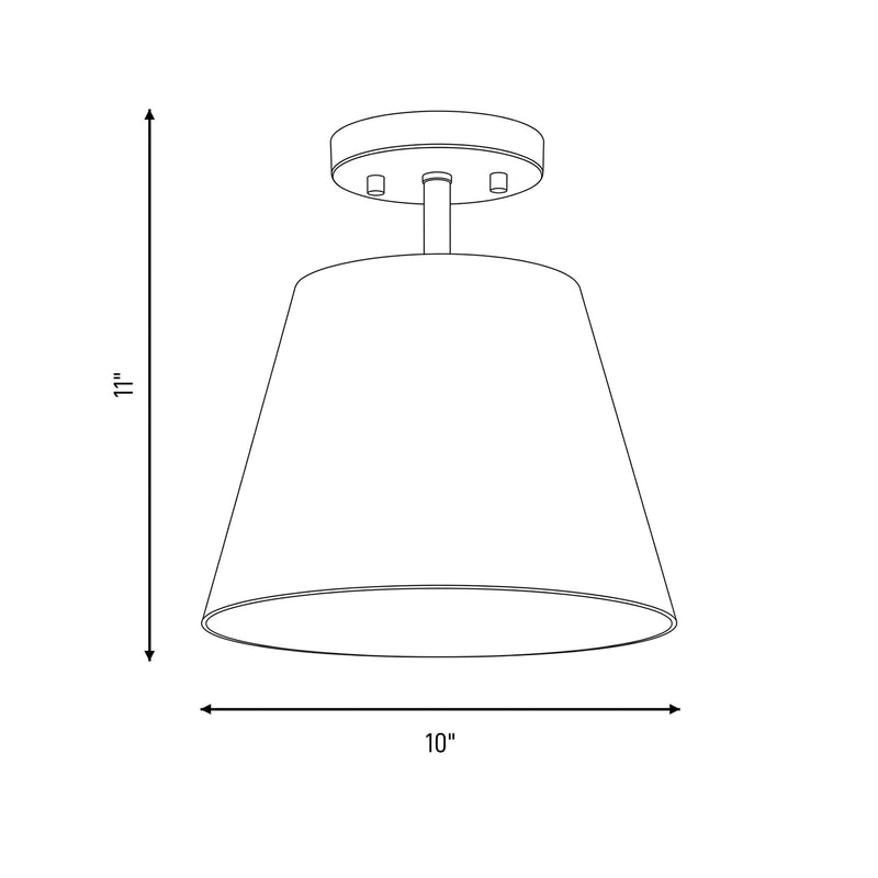 Savoy House Meridian 1Lt Ceiling Light, Natural Brass