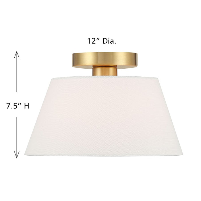 Savoy House Meridian 3Lt Ceiling Light, Natural Brass