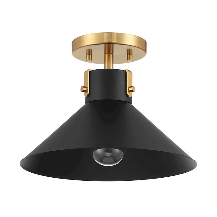 Savoy House Meridian 1Lt Ceiling Light, Black and Natural Brass