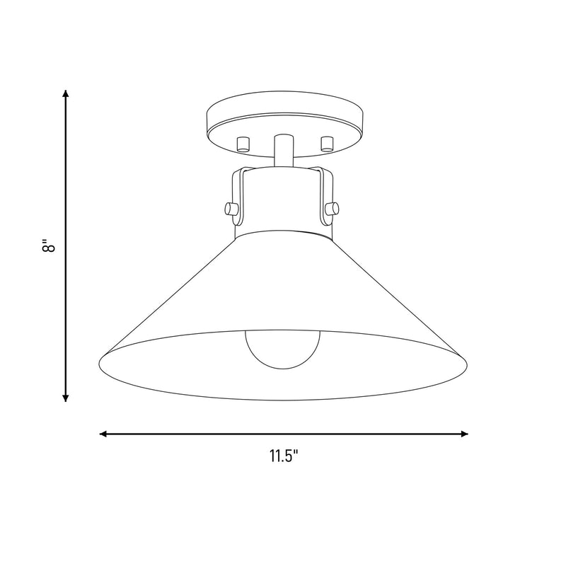 Savoy House Meridian 1Lt Ceiling Light, Black and Natural Brass