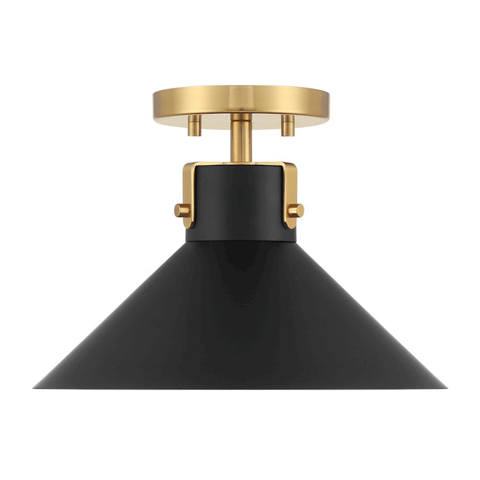 Savoy House Meridian 1Lt Ceiling Light, Black and Natural Brass