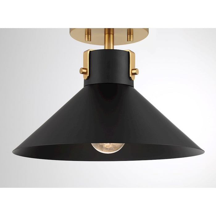 Savoy House Meridian 1Lt Ceiling Light, Black and Natural Brass