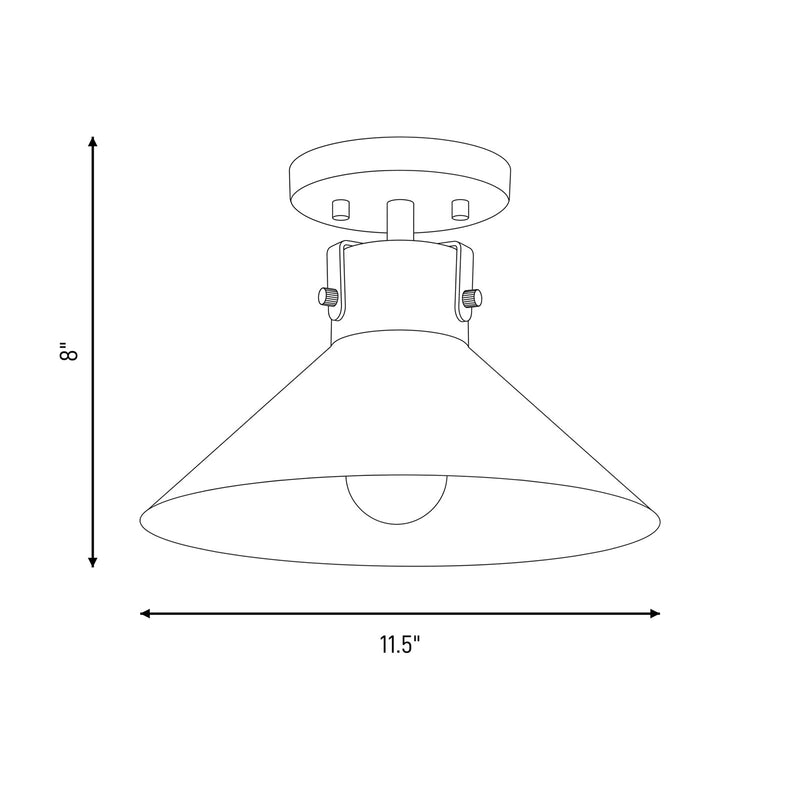 Savoy House Meridian 1Lt Ceiling Light, White and Natural Brass