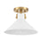 Savoy House Meridian 1Lt Ceiling Light, White and Natural Brass