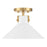Savoy House Meridian 1Lt Ceiling Light, White and Natural Brass