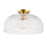 Savoy House Meridian 1Lt Ceiling Light, Natural Brass/Clear Pleated