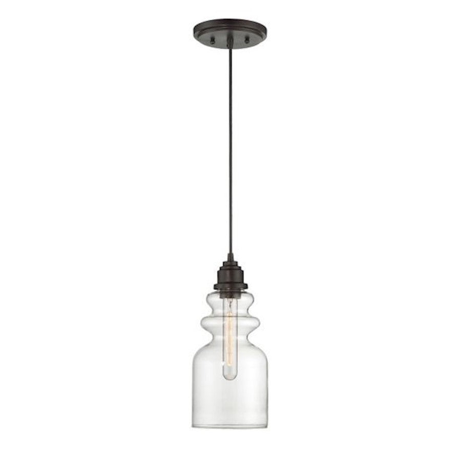 Savoy House 1-Light 10" Mini Pendant, Oil Rubbed Bronze/Curve - M70018ORB