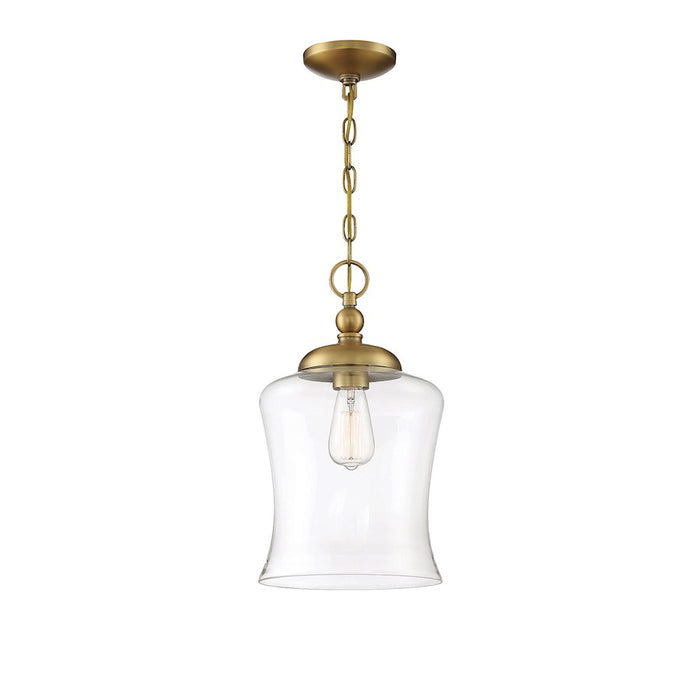 Savoy House 1-Light 17" Pendant, Natural Brass/Clear - M70019NB