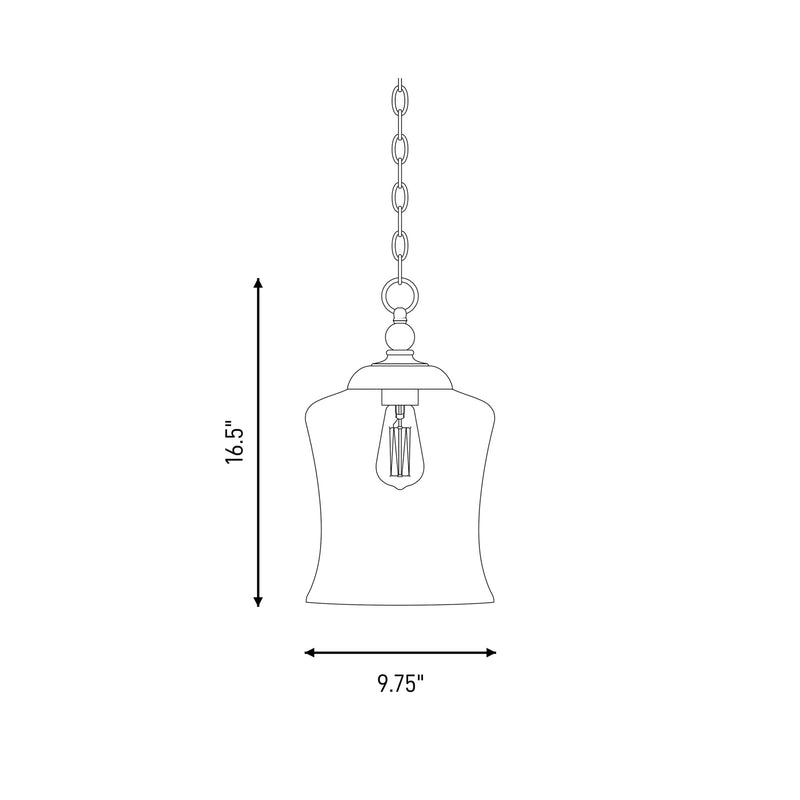 Meridian Industrial 1 Light 16" Mini Pendant