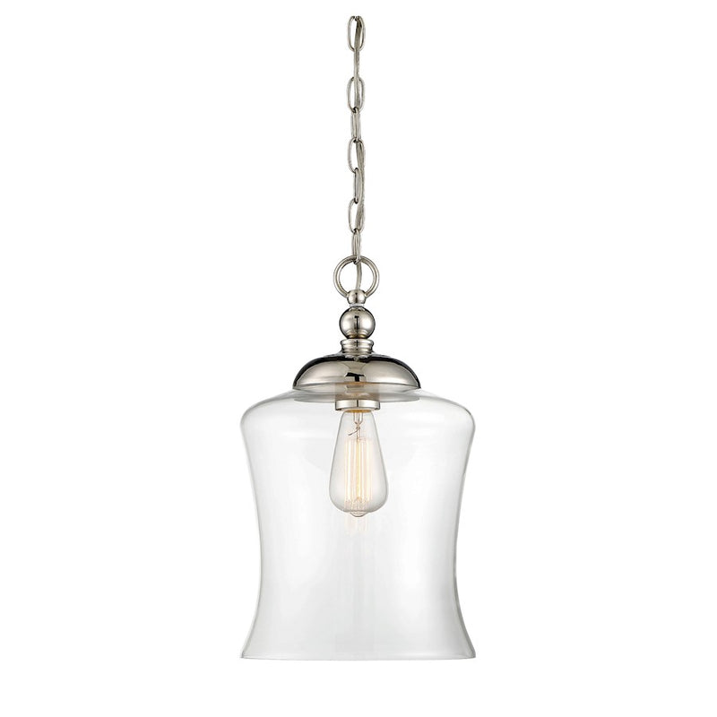 Savoy House 1-Light 17" Mini Pendant, Polished Nickel