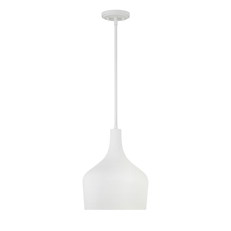 Savoy Meridian 1 Light Pendant, Bisque White