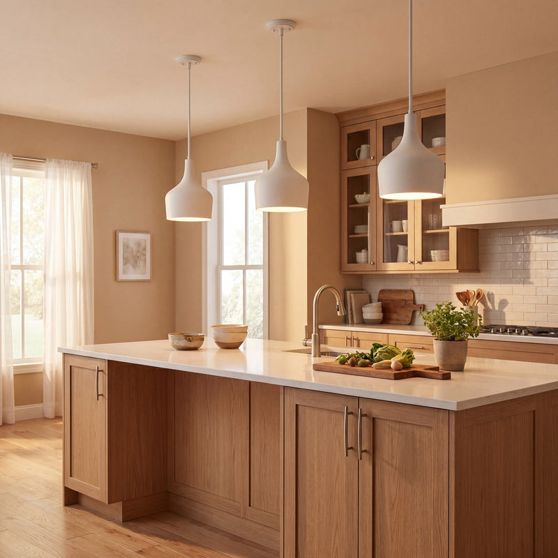 Savoy Meridian 1 Light Pendant, Bisque White