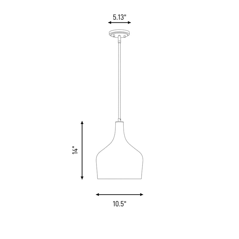 Savoy House 1-Light 14" Pendant, Matte Black