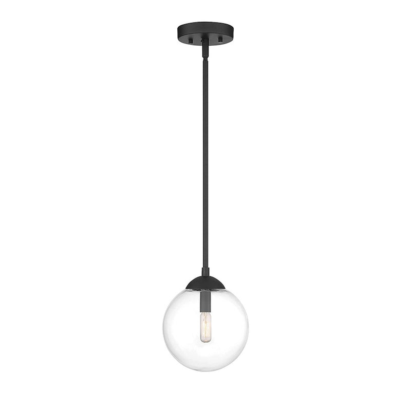 Savoy House 1-Light 8" Orb Mini Pendant, Matte Black