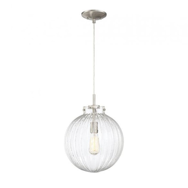 Savoy House 1-Light 12" Mini Pendant, Brushed Nickel