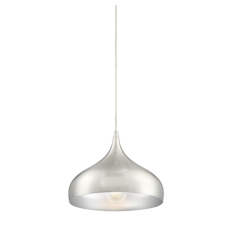 Savoy House 1-Light Plug-In Mini Pendant, Brushed Nickel