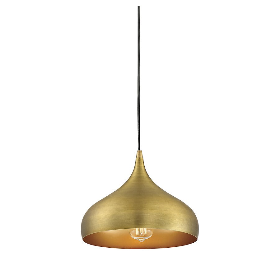 Savoy House 1-Light Plug-In Mini Pendant, Natural Brass - M70075NB