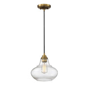 Savoy House 1-Light 10" Two-Tone Mini Pendant, Natural Brass - M70080NB