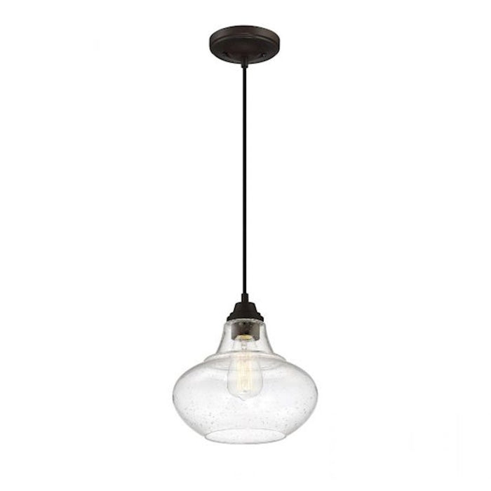 Savoy House 1-Light 10" Mini Pendant, Oil Rubbed Bronze/Seeded - M70080ORB