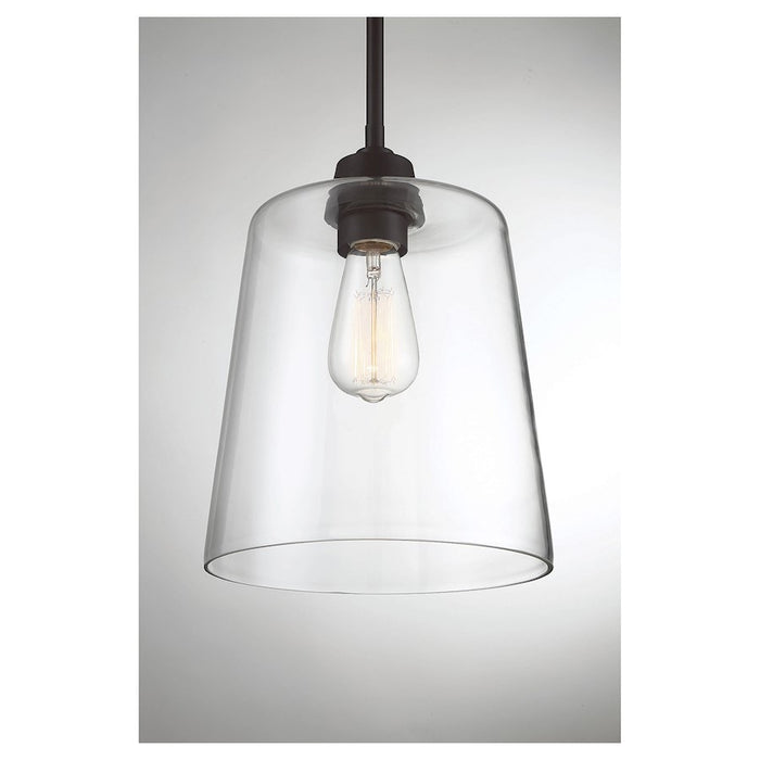 Savoy House 1-Light 12" Pendant, Oil Rubbed Bronze/Clear Cone