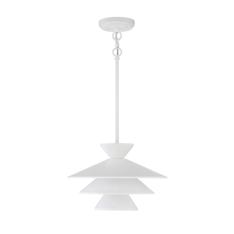 Meridian Bohemian 1 Light 8" Pendant, White
